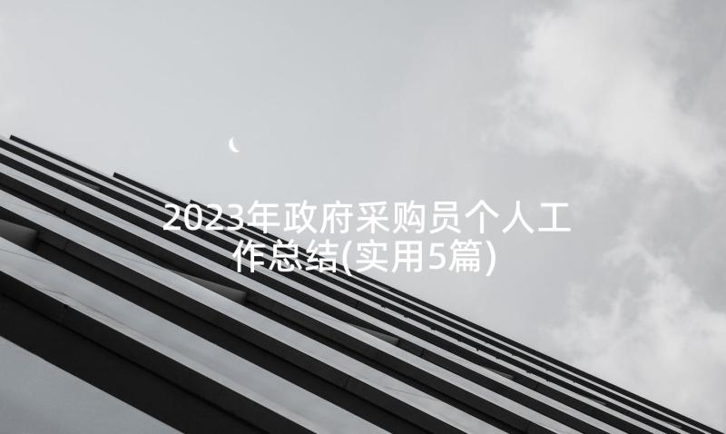 2023年政府采购员个人工作总结(实用5篇)