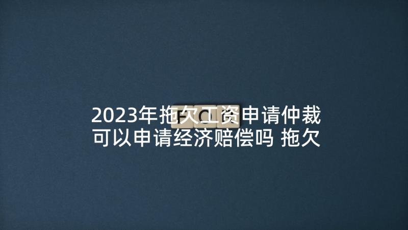 2023年拖欠工资申请仲裁可以申请经济赔偿吗 拖欠工资劳动争议仲裁申请书(模板5篇)