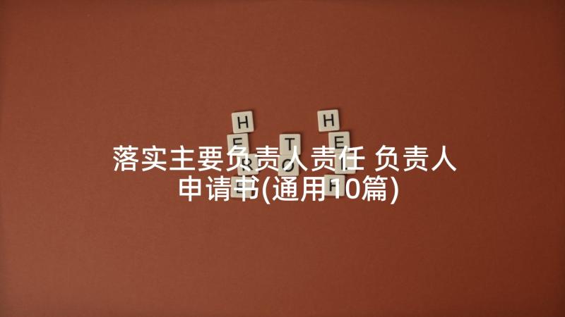 落实主要负责人责任 负责人申请书(通用10篇)