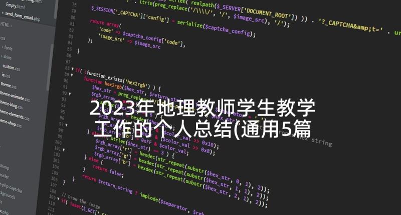 2023年地理教师学生教学工作的个人总结(通用5篇)