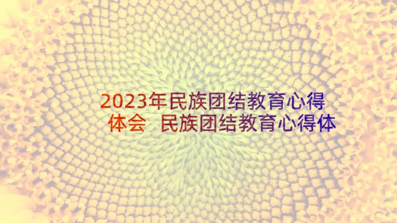 2023年民族团结教育心得体会 民族团结教育心得体会初一(精选9篇)