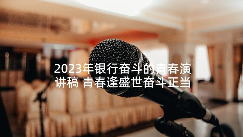 2023年银行奋斗的青春演讲稿 青春逢盛世奋斗正当时演讲稿(优质5篇)