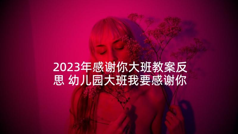 2023年感谢你大班教案反思 幼儿园大班我要感谢你教案(汇总5篇)