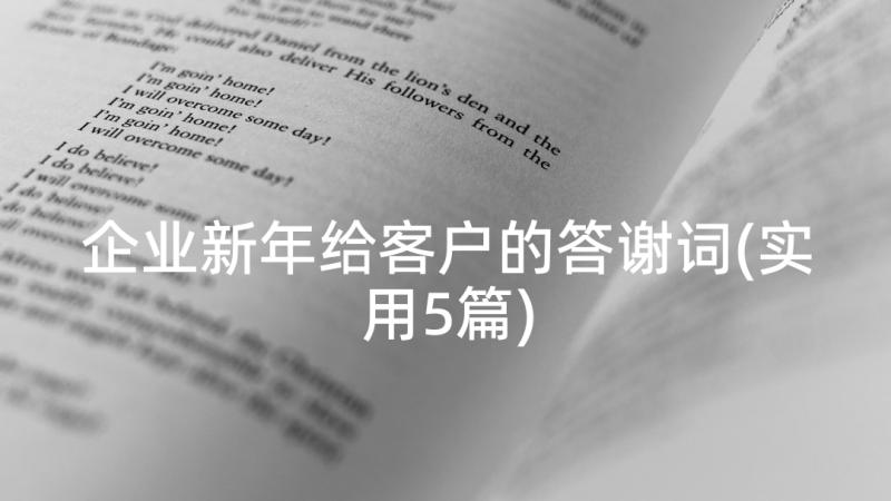 企业新年给客户的答谢词(实用5篇)