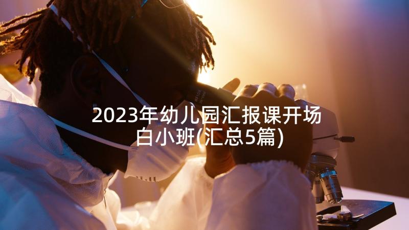 2023年幼儿园汇报课开场白小班(汇总5篇)