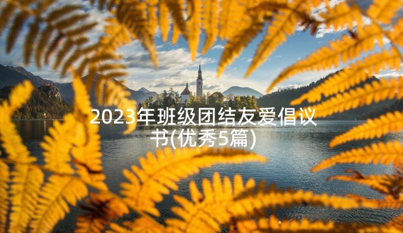 2023年班级团结友爱倡议书(优秀5篇)