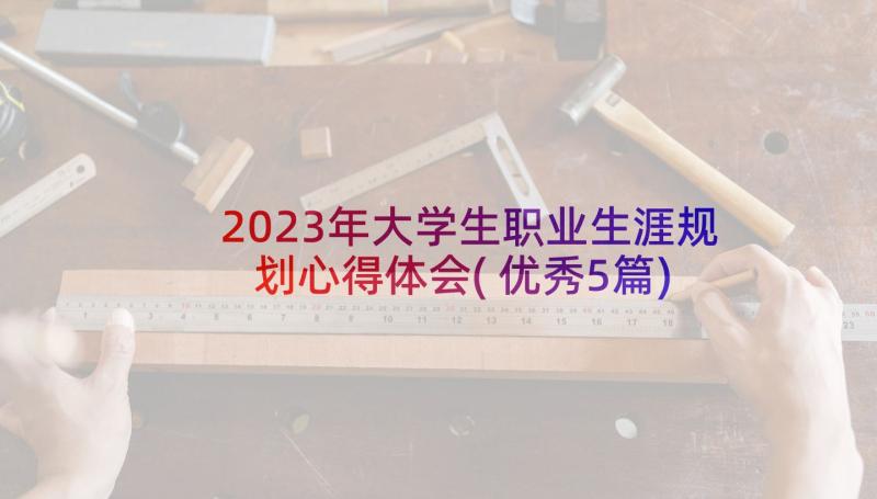 2023年大学生职业生涯规划心得体会(优秀5篇)