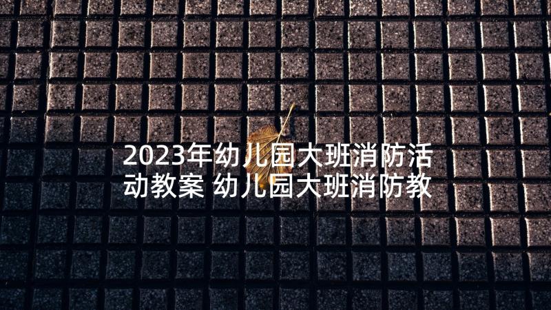 2023年幼儿园大班消防活动教案 幼儿园大班消防教案(大全6篇)