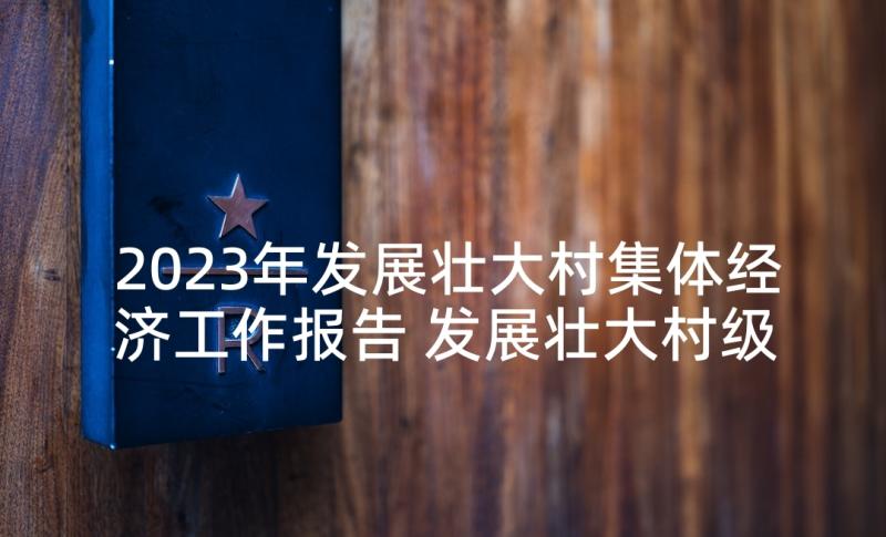 2023年发展壮大村集体经济工作报告 发展壮大村级集体经济(通用5篇)