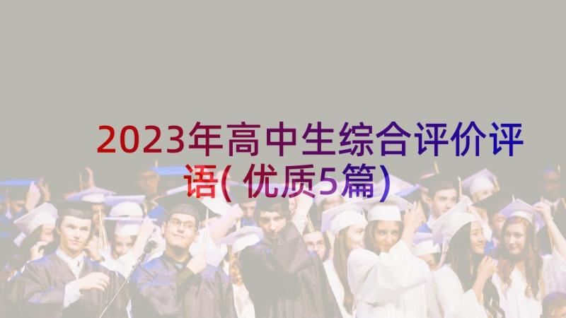 2023年高中生综合评价评语(优质5篇)