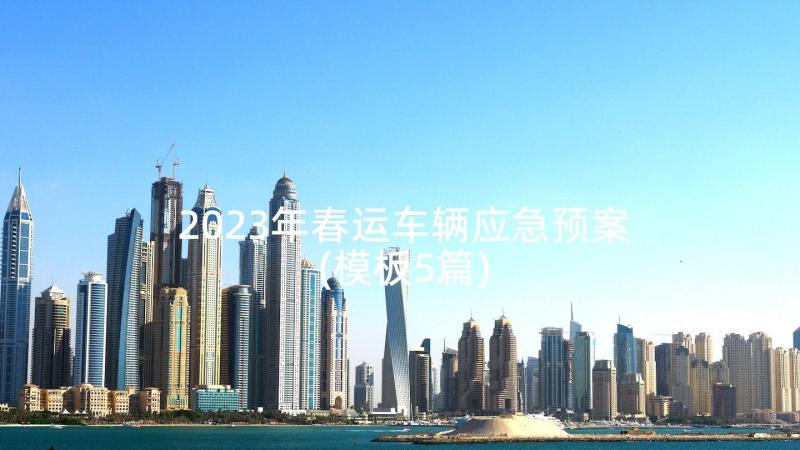 2023年春运车辆应急预案(模板5篇)