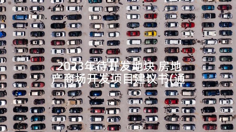 2023年待开发地块 房地产商场开发项目建议书(通用6篇)