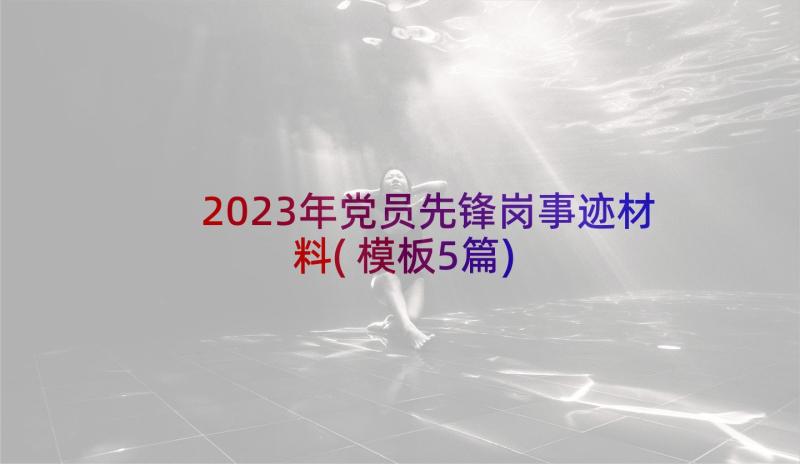 2023年党员先锋岗事迹材料(模板5篇)