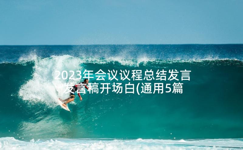 2023年会议议程总结发言 发言稿开场白(通用5篇)