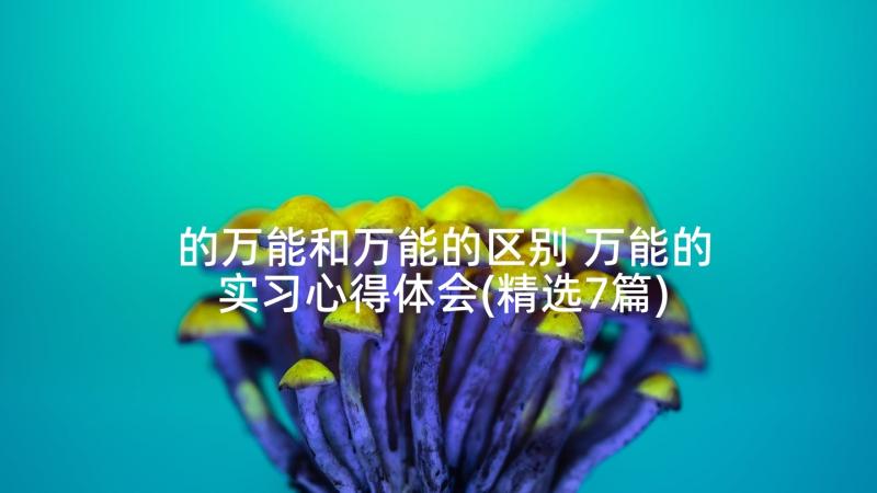 的万能和万能的区别 万能的实习心得体会(精选7篇)