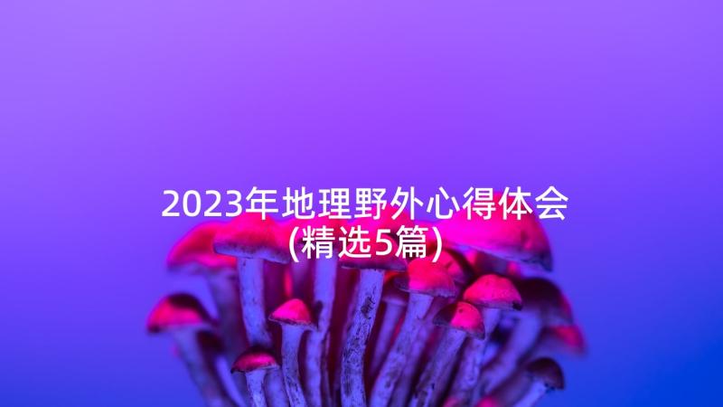 2023年地理野外心得体会(精选5篇)