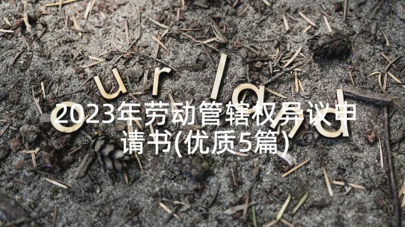 2023年劳动管辖权异议申请书(优质5篇)