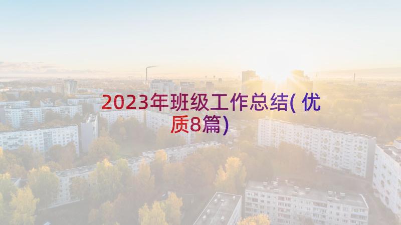 2023年班级工作总结(优质8篇)