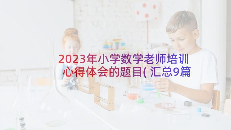 2023年小学数学老师培训心得体会的题目(汇总9篇)