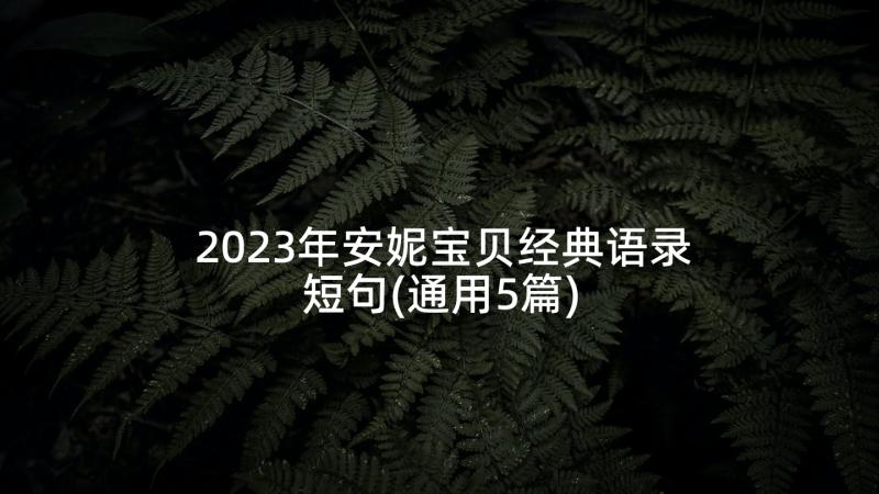 2023年安妮宝贝经典语录短句(通用5篇)