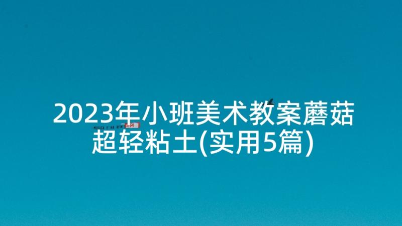 2023年小班美术教案蘑菇超轻粘土(实用5篇)