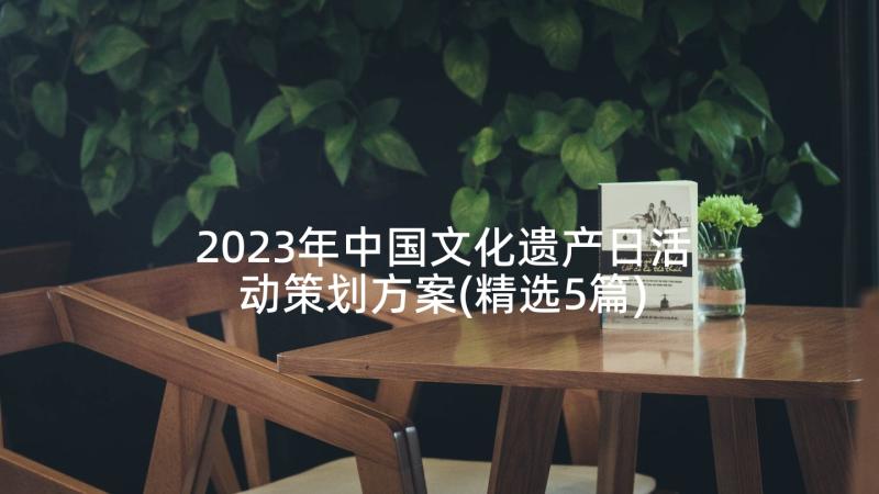 2023年中国文化遗产日活动策划方案(精选5篇)