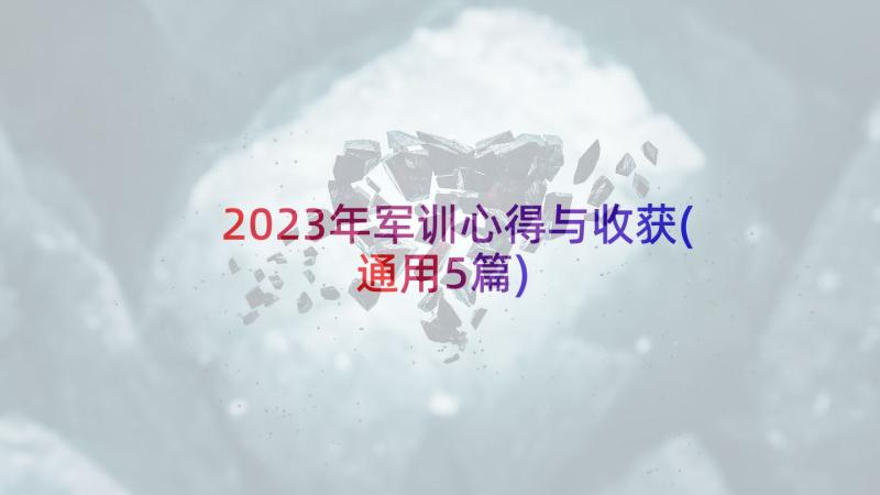 2023年军训心得与收获(通用5篇)