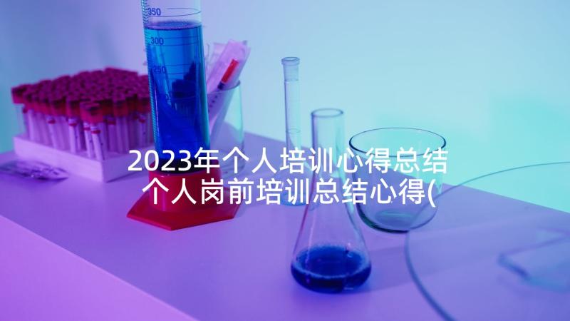 2023年个人培训心得总结 个人岗前培训总结心得(汇总5篇)