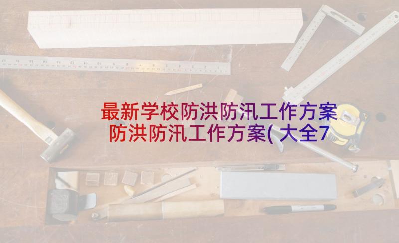 最新学校防洪防汛工作方案 防洪防汛工作方案(大全7篇)