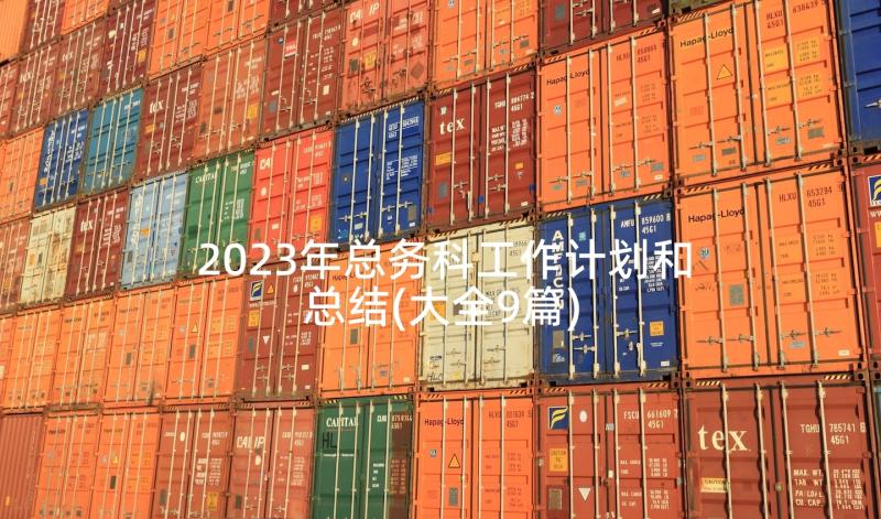 2023年总务科工作计划和总结(大全9篇)