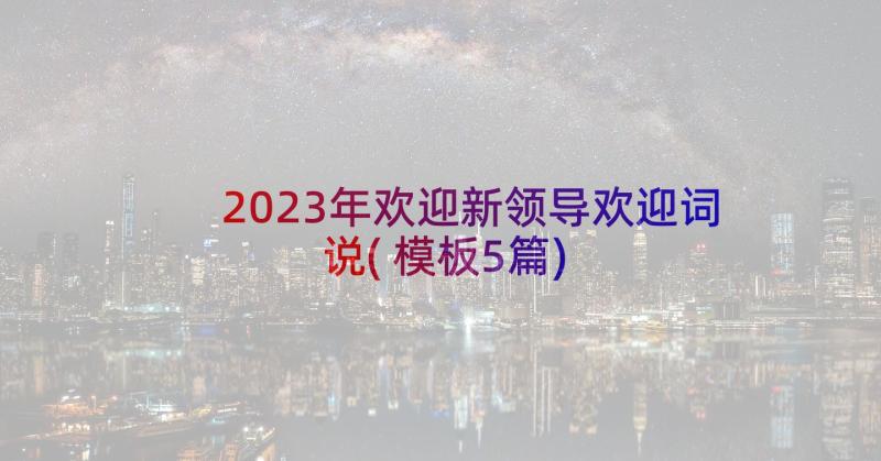 2023年欢迎新领导欢迎词说(模板5篇)