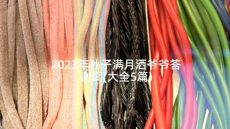 2023年孙子满月洒爷爷答谢词(大全5篇)