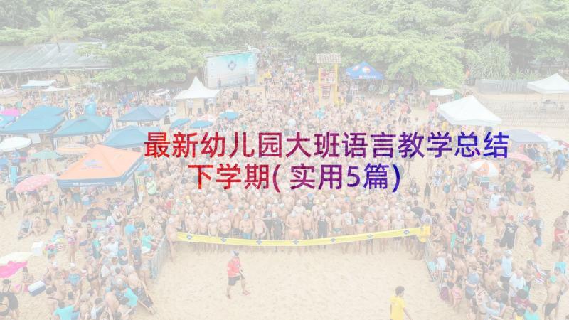 最新幼儿园大班语言教学总结下学期(实用5篇)