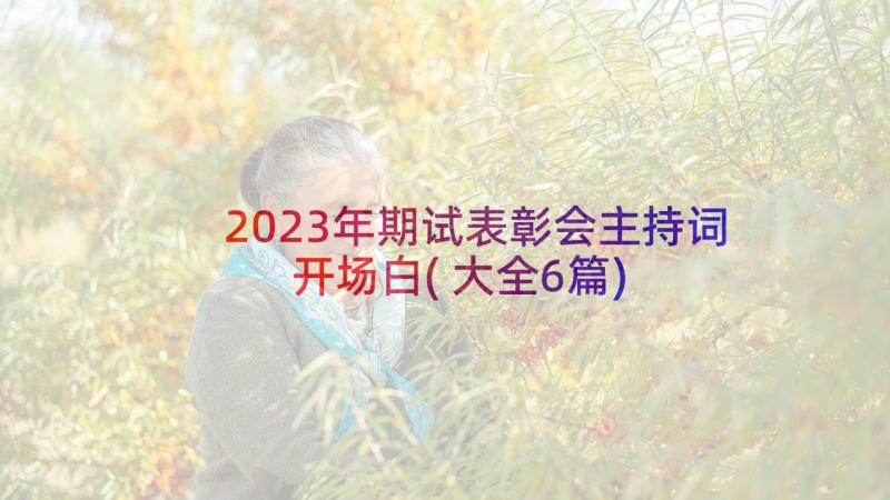 2023年期试表彰会主持词开场白(大全6篇)