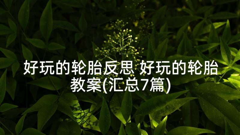 好玩的轮胎反思 好玩的轮胎教案(汇总7篇)