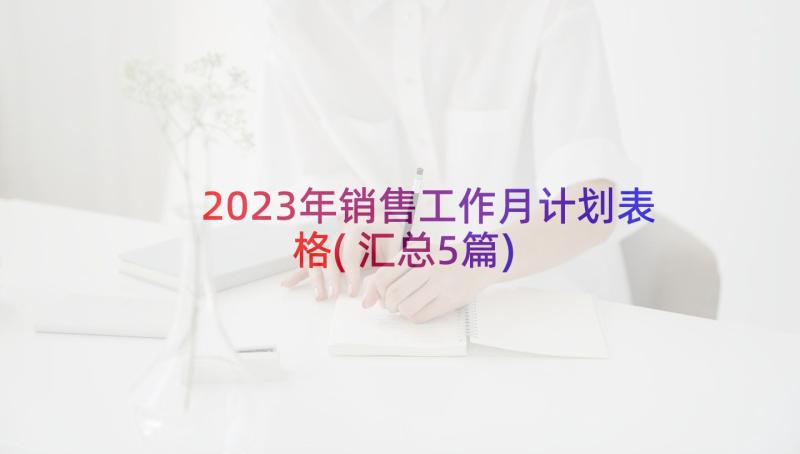 2023年销售工作月计划表格(汇总5篇)