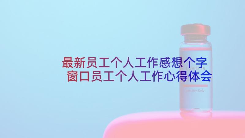 最新员工个人工作感想个字 窗口员工个人工作心得体会(模板5篇)