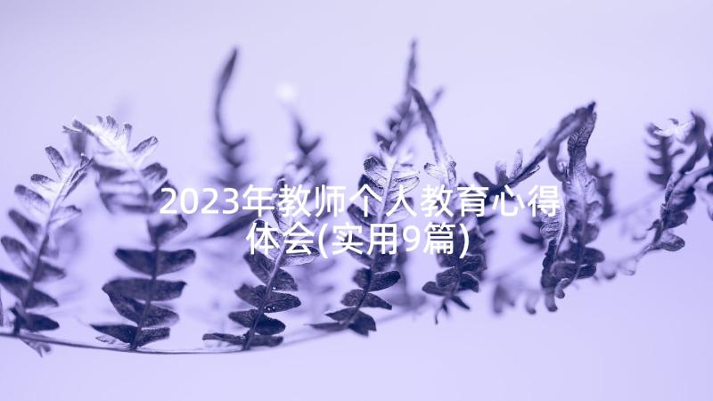 2023年教师个人教育心得体会(实用9篇)