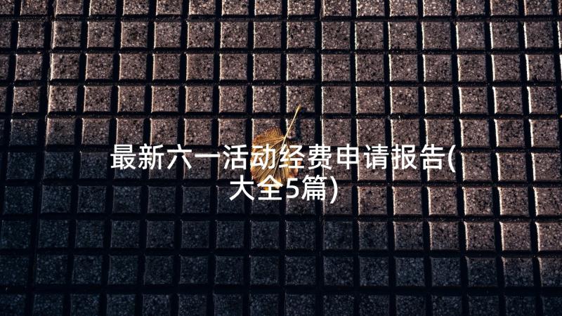 最新六一活动经费申请报告(大全5篇)