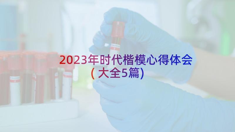 2023年时代楷模心得体会(大全5篇)