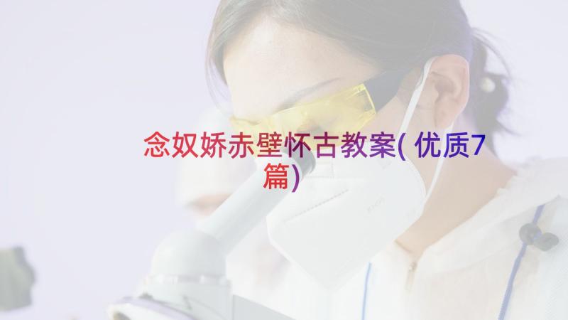 念奴娇赤壁怀古教案(优质7篇)