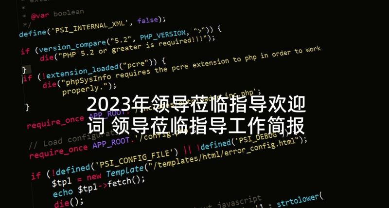 2023年领导莅临指导欢迎词 领导莅临指导工作简报(模板7篇)