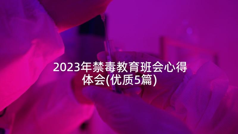 2023年禁毒教育班会心得体会(优质5篇)