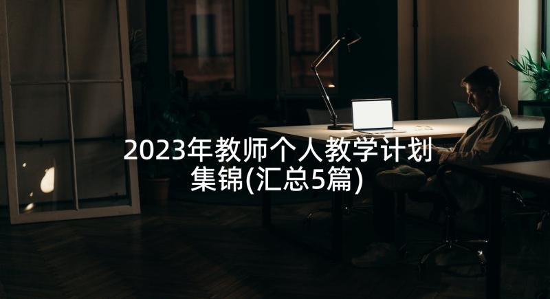 2023年教师个人教学计划集锦(汇总5篇)