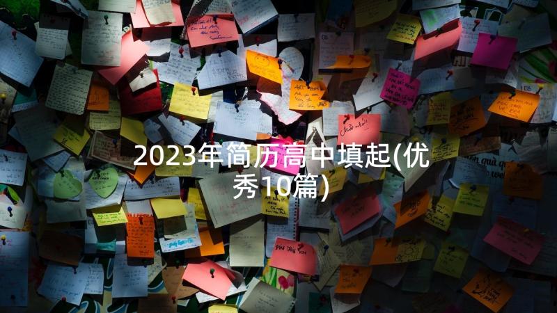 2023年简历高中填起(优秀10篇)