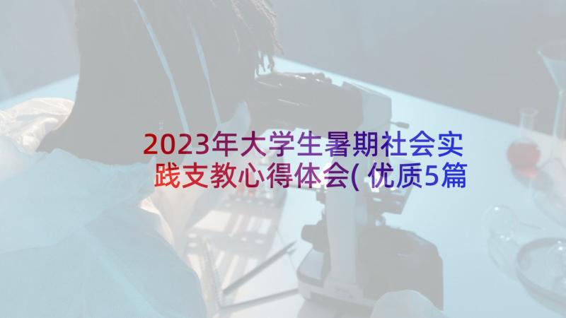 2023年大学生暑期社会实践支教心得体会(优质5篇)