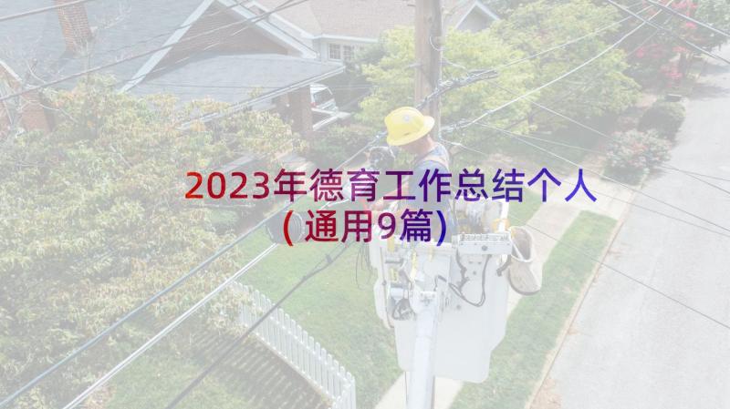 2023年德育工作总结个人(通用9篇)