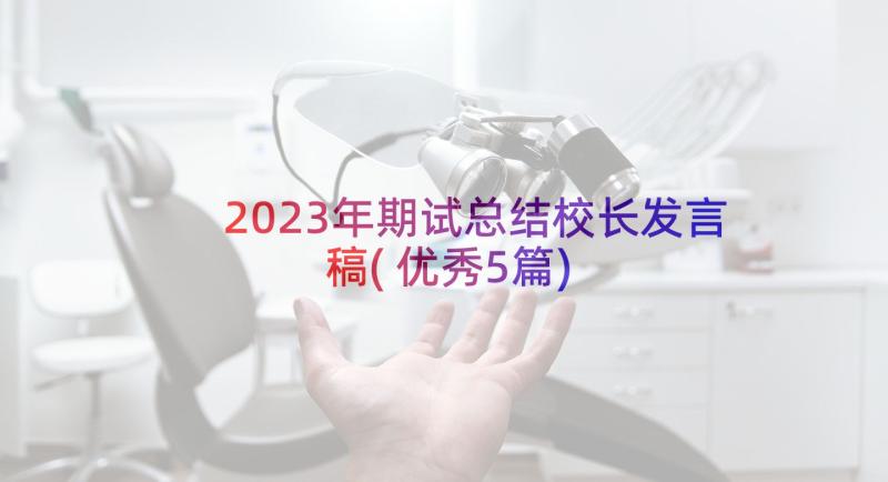 2023年期试总结校长发言稿(优秀5篇)