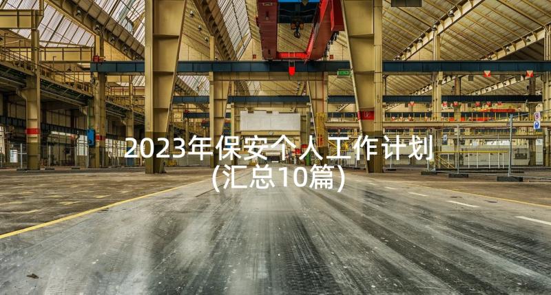 2023年保安个人工作计划(汇总10篇)