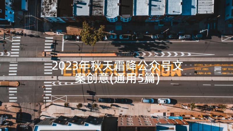 2023年秋天霜降公众号文案创意(通用5篇)